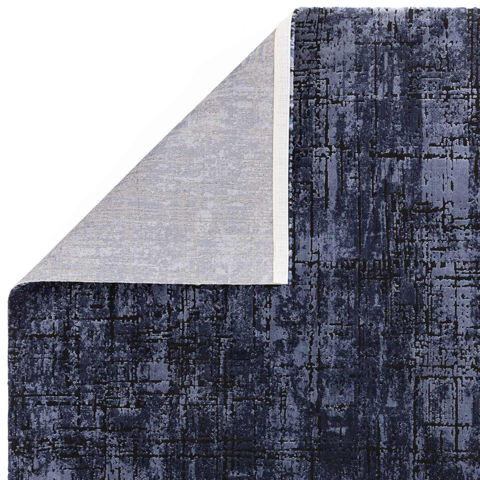 Kuza Abstract Navy Velvet Soft Rug