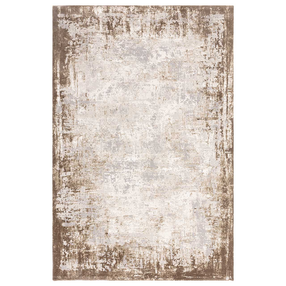 Kuza Border Beige Velvet Soft Rug