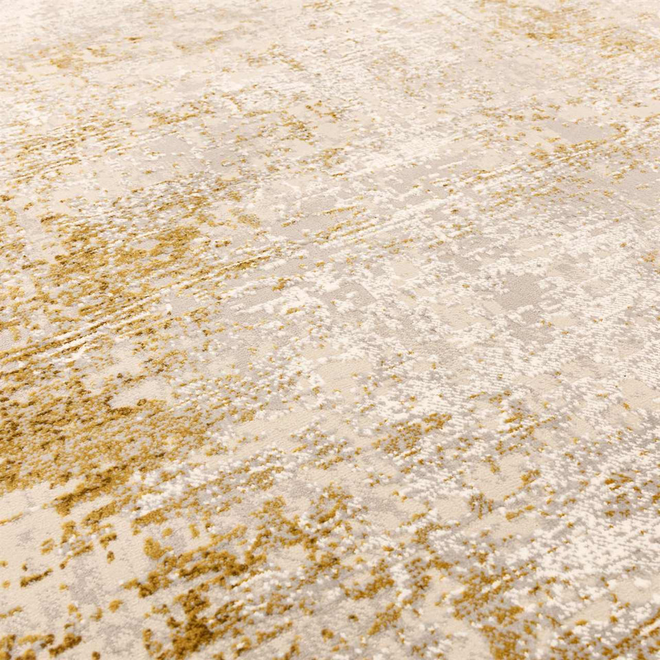 Kuza Border Gold Velvet Soft Rug