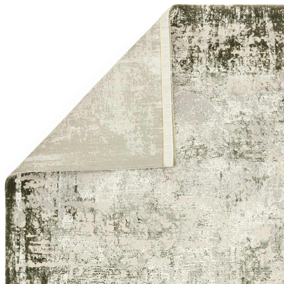 Kuza Border Green Velvet Soft Rug