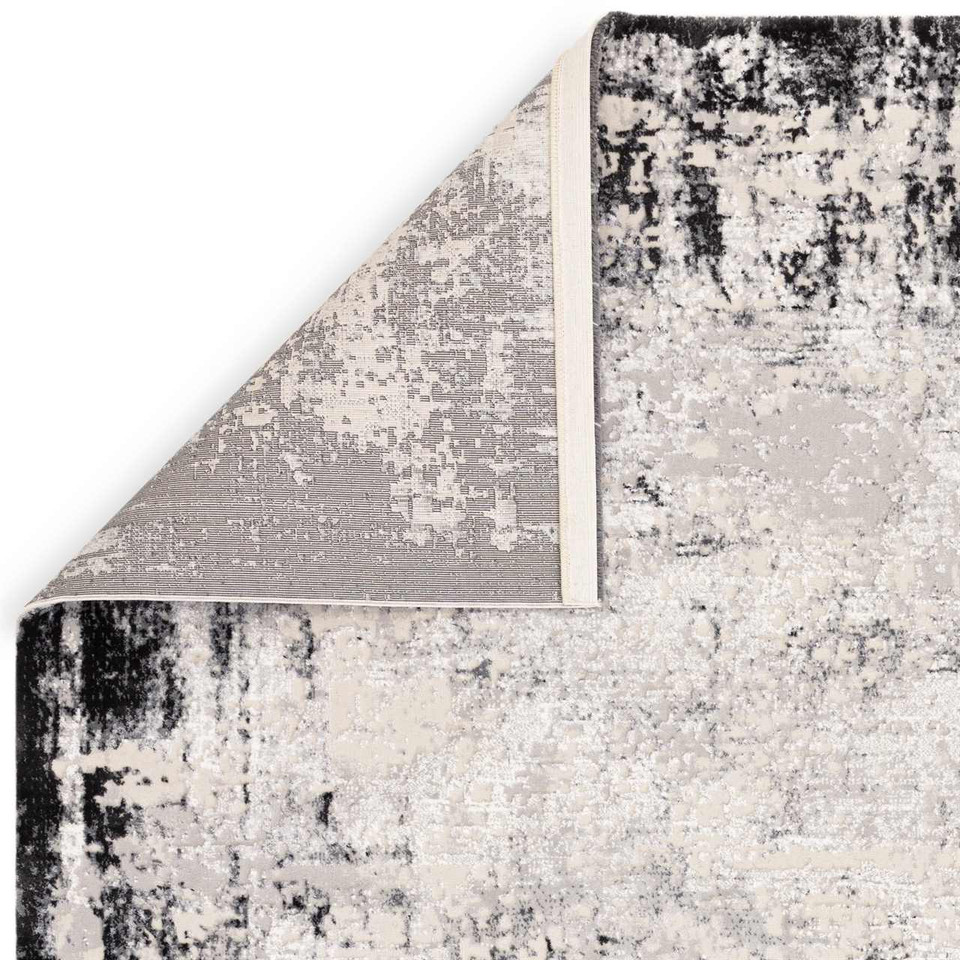 Kuza Border Grey Velvet Soft Rug