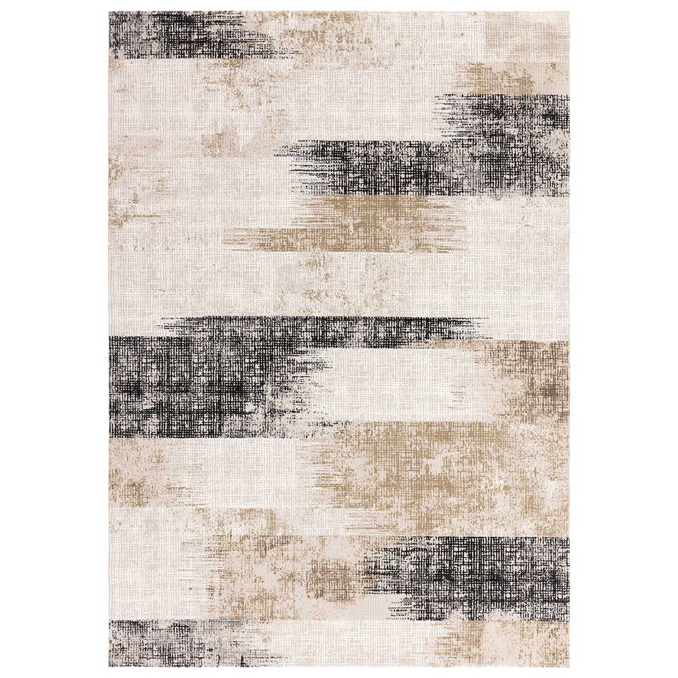 Kuza Lines Beige Velvet Soft Rug