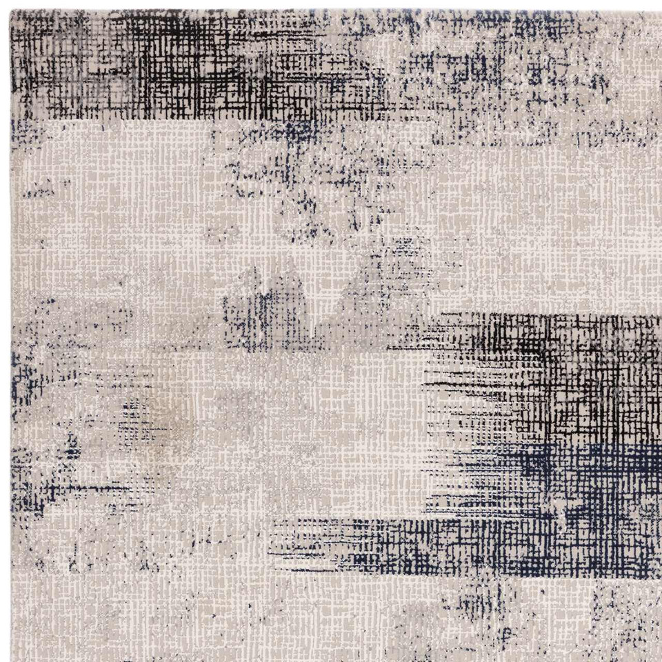 Kuza Lines Blue Velvet Soft Rug