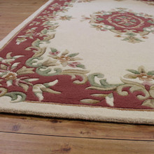 On Sale Royal Aubusson cream rose rug 120cm Circle