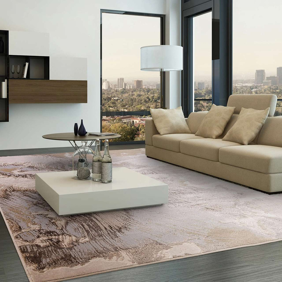Aurora Etch AU23 Silky Abstract Modern Rug