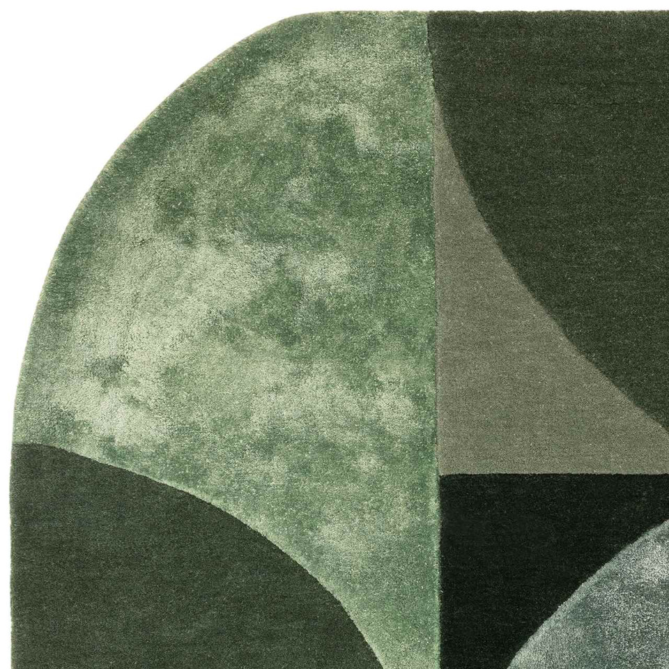 Matrix 75 Oval Forest Green Hand Carved Rug