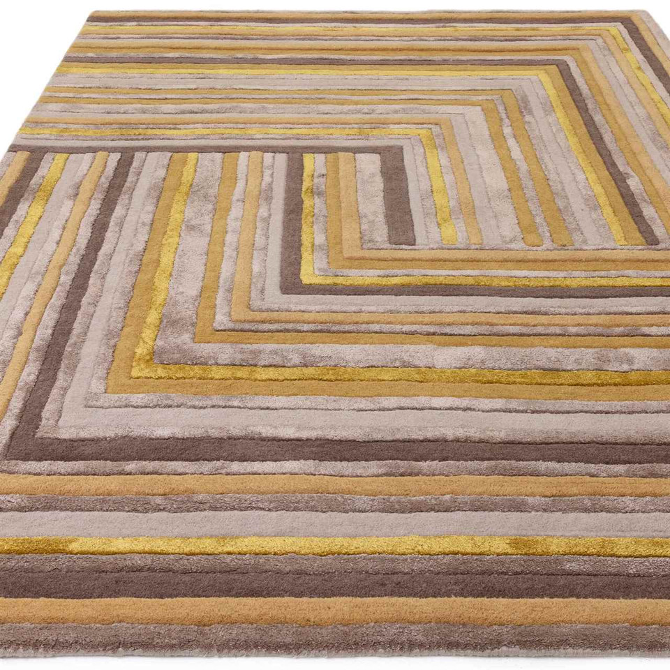 Matrix Wool Viscose Rug 79 Network Gold
