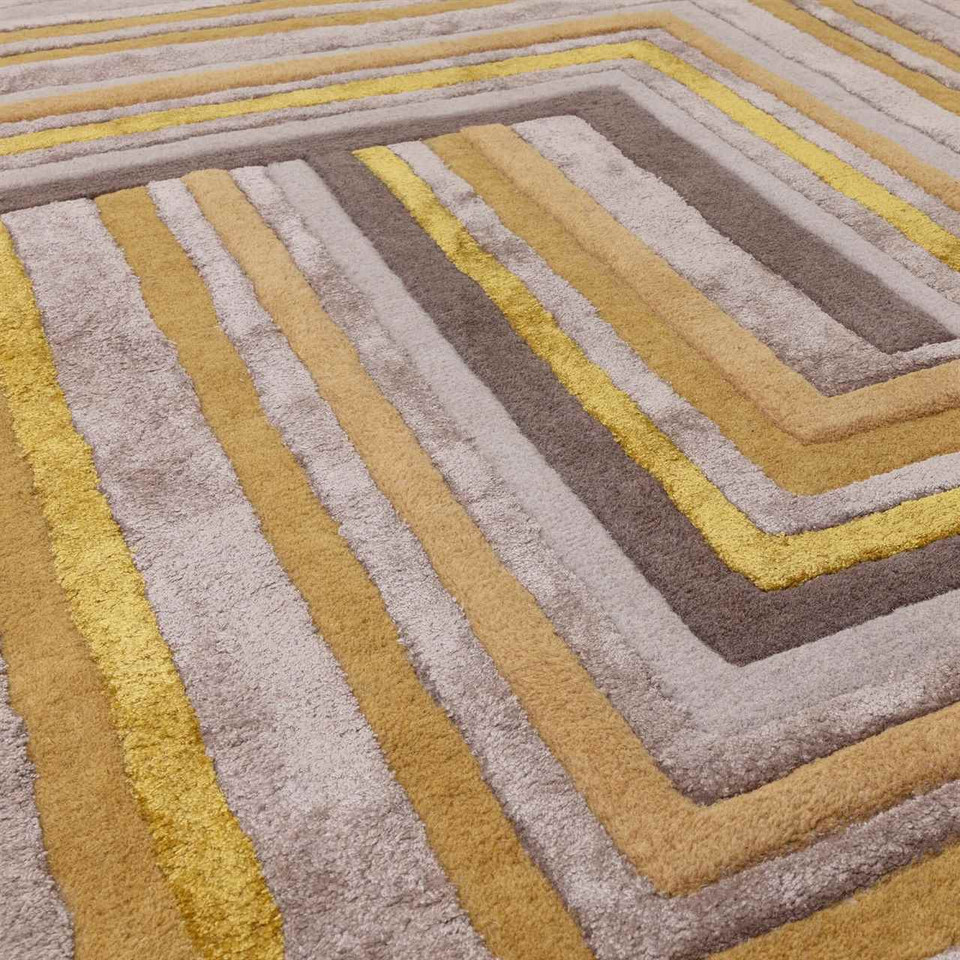 Matrix Wool Viscose Rug 79 Network Gold