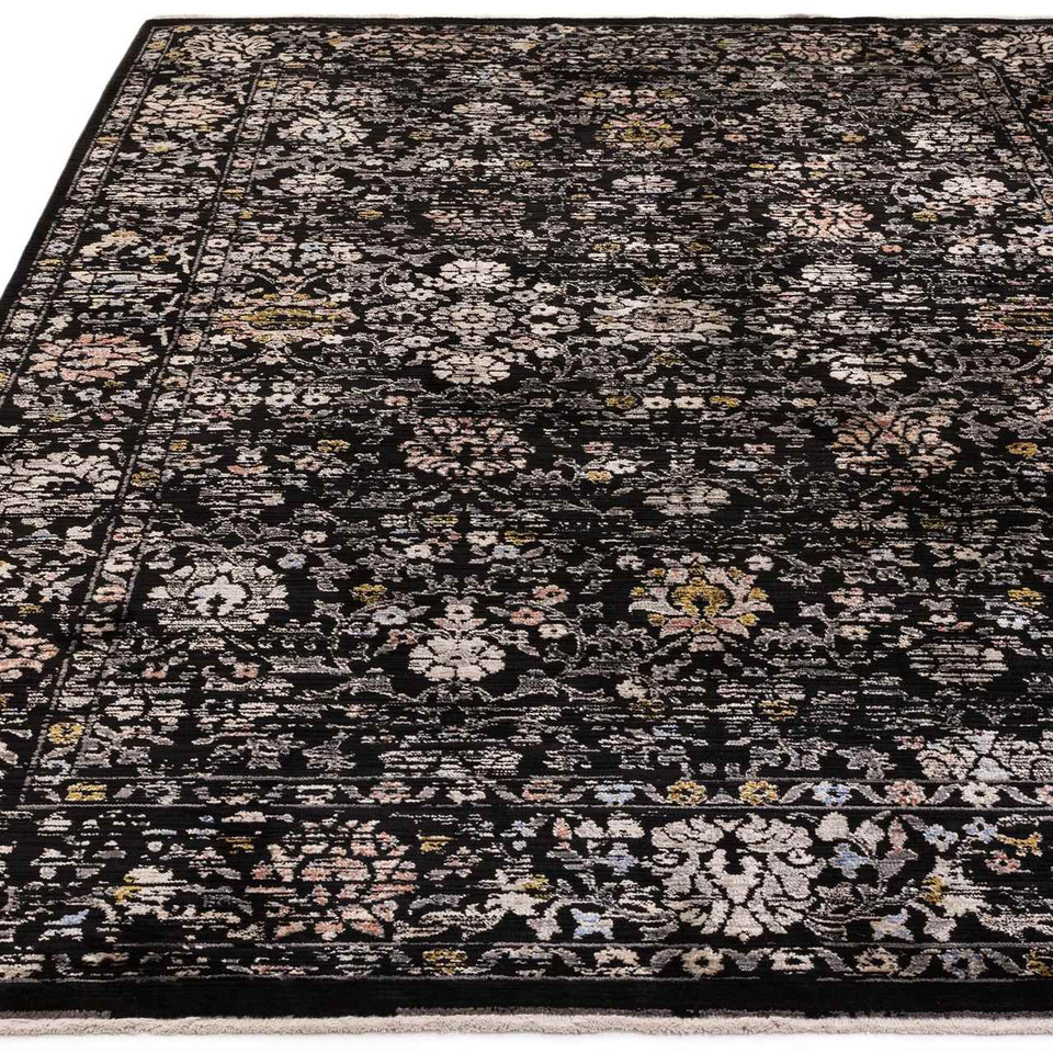 Sovereign Persian Style Black Vintage Floral Rug