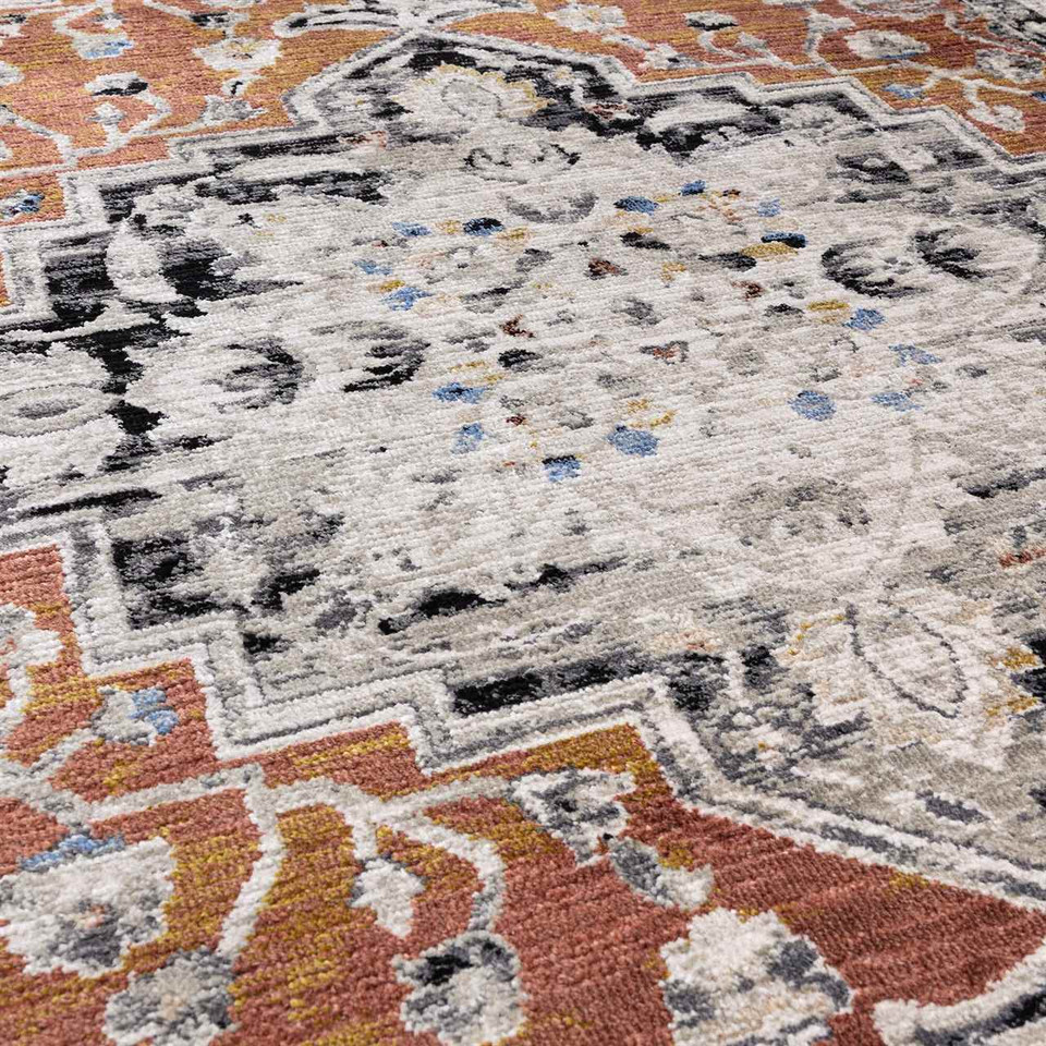 Sovereign Persian Style Rug Terracotta Medallion