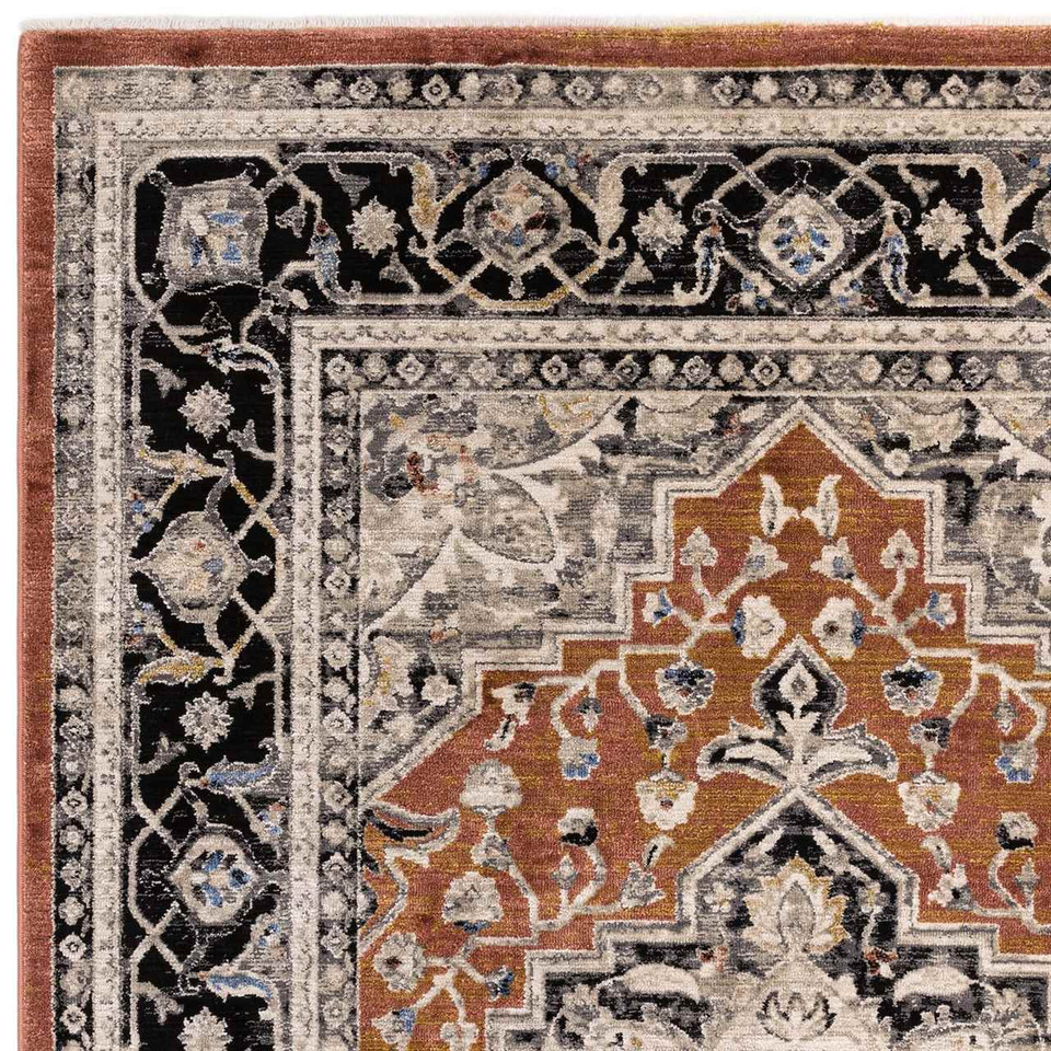 Sovereign Persian Style Rug Terracotta Medallion