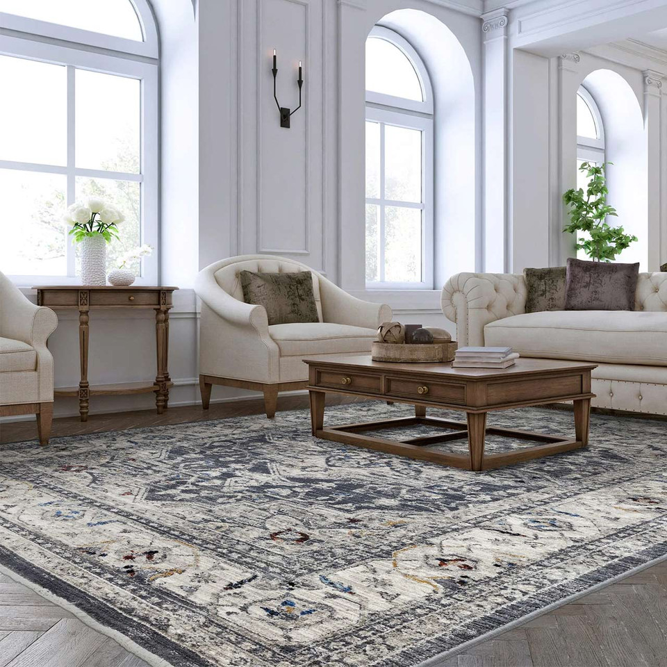 Sovereign Persian Style Charcoal Medallion Rug