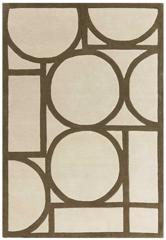Metro Modern Style Khaki Wool Rug