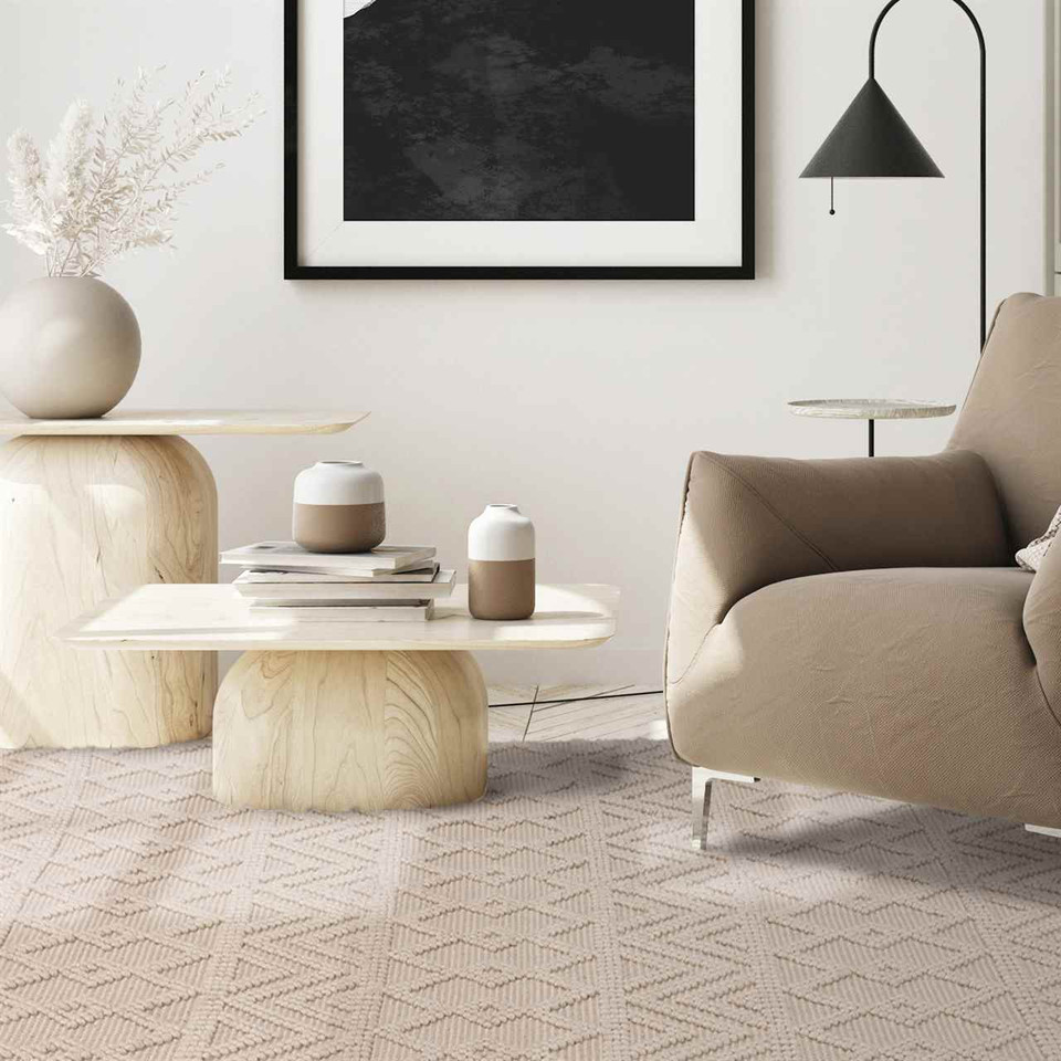 Asra Ivory Wool Fringed Rug