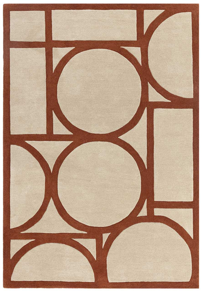 Metro Modern Style Rust Wool Rug