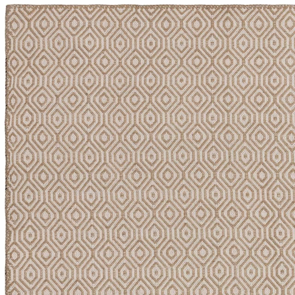 Global Cream Mosaic Flatweave Rug