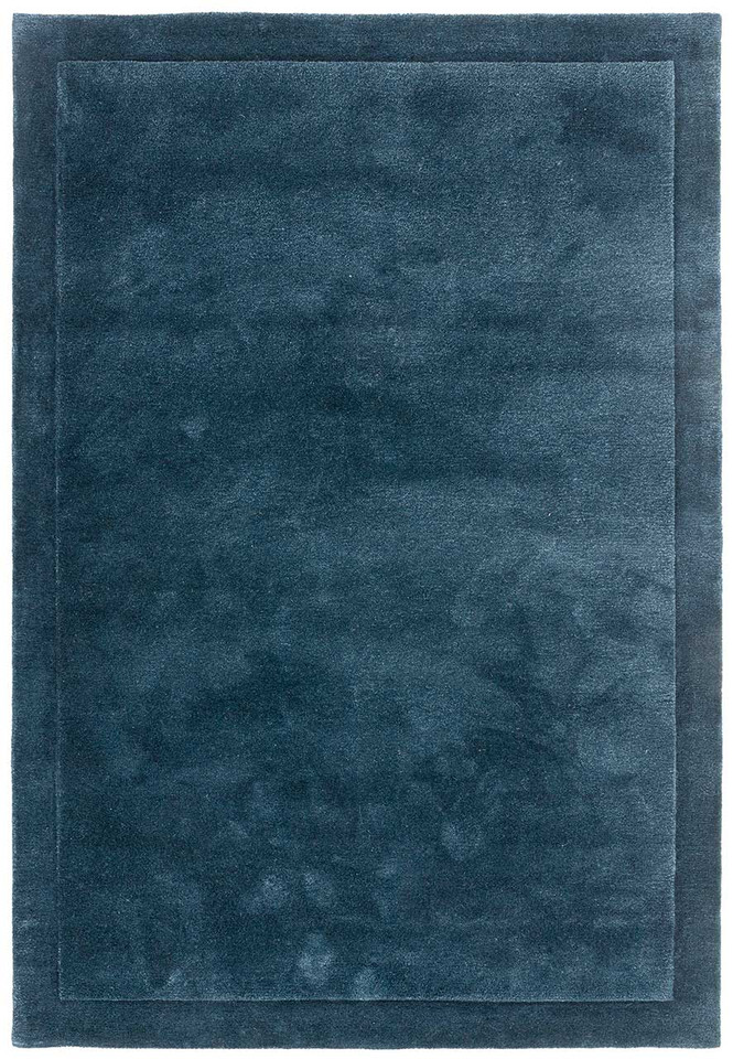Rise Teal Luxurious Plain Rug