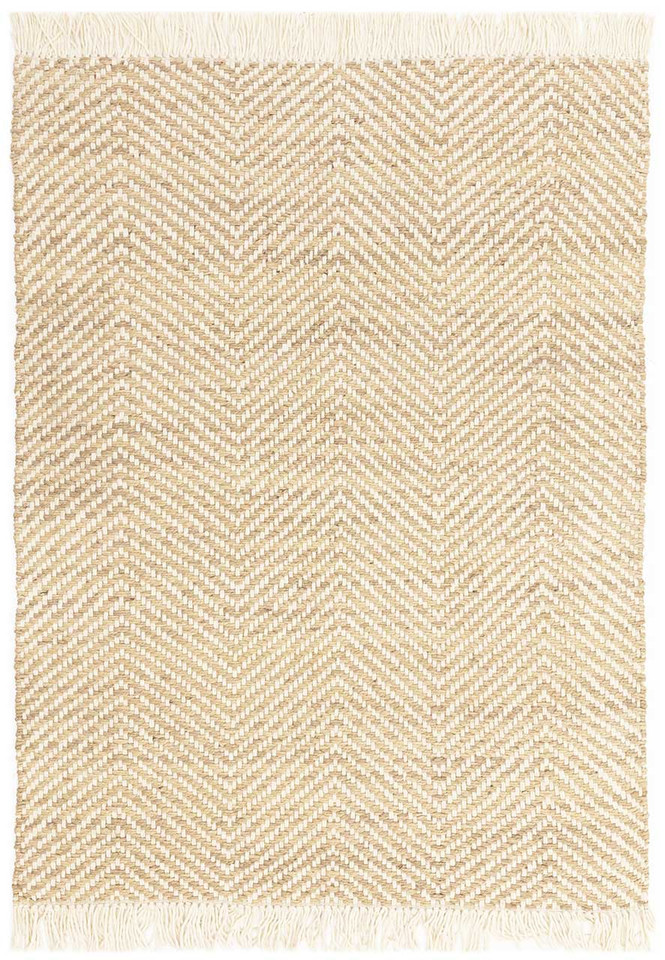 Vigo Sand Cream Flatweave Fringe Rug
