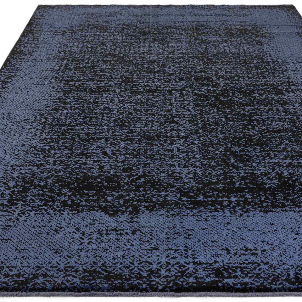 Elodie Indigo Black Rug