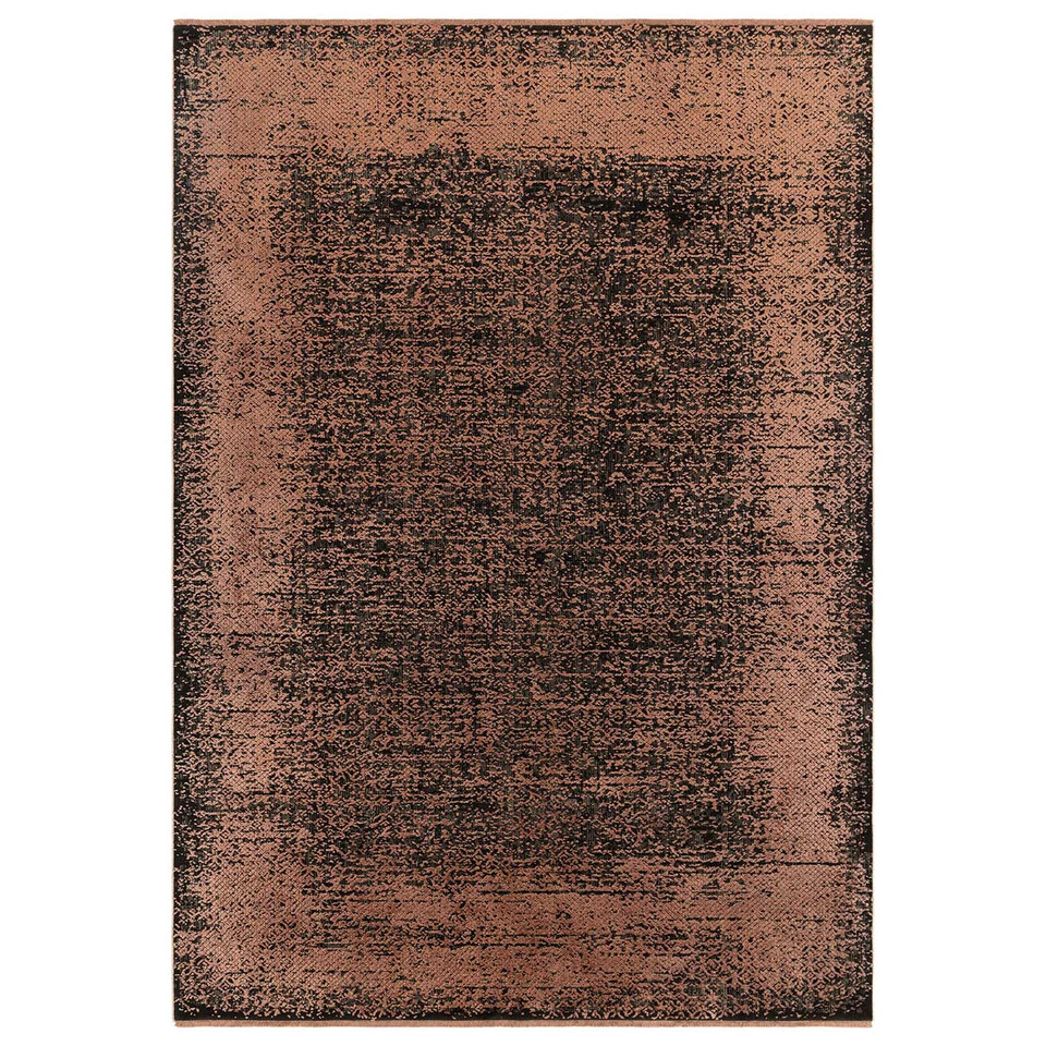 Elodie Terracotta Black Rug