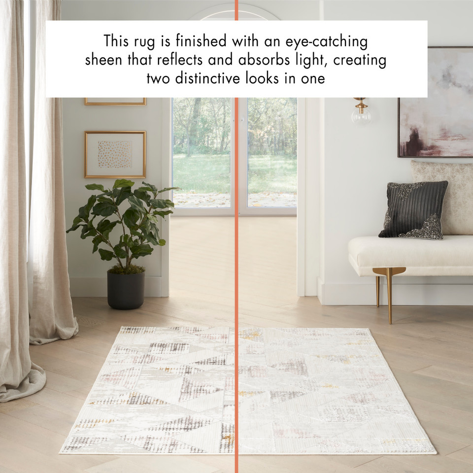 Glitz GLZ04 Ivory Multicolour Luxury Glossy Rug