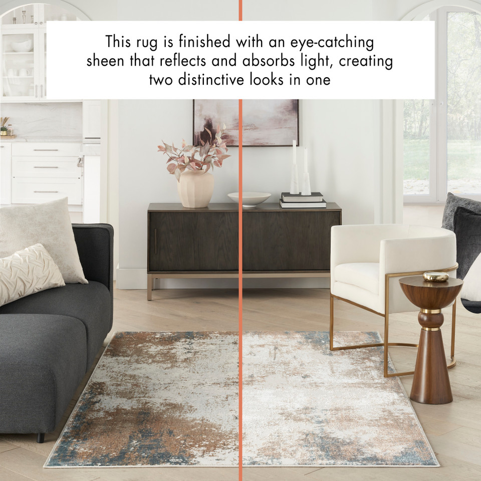 Glitz GLZ06 Taupe Multicolour Luxury Glossy Rug