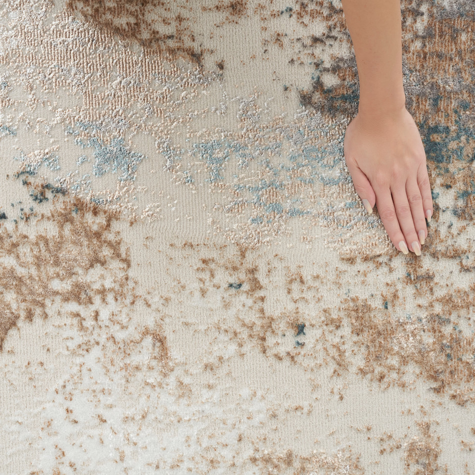 Glitz GLZ06 Taupe Multicolour Luxury Glossy Rug