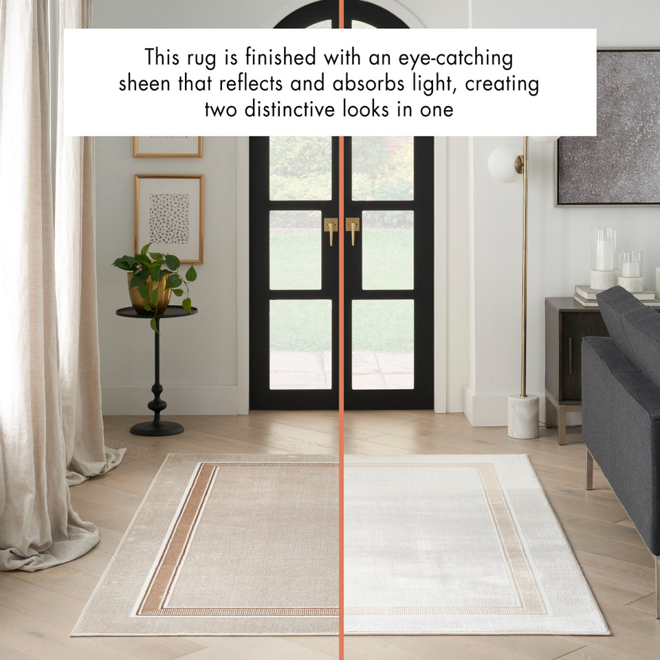 Glitz GLZ08 Ivory Cream Luxury Glossy Rug