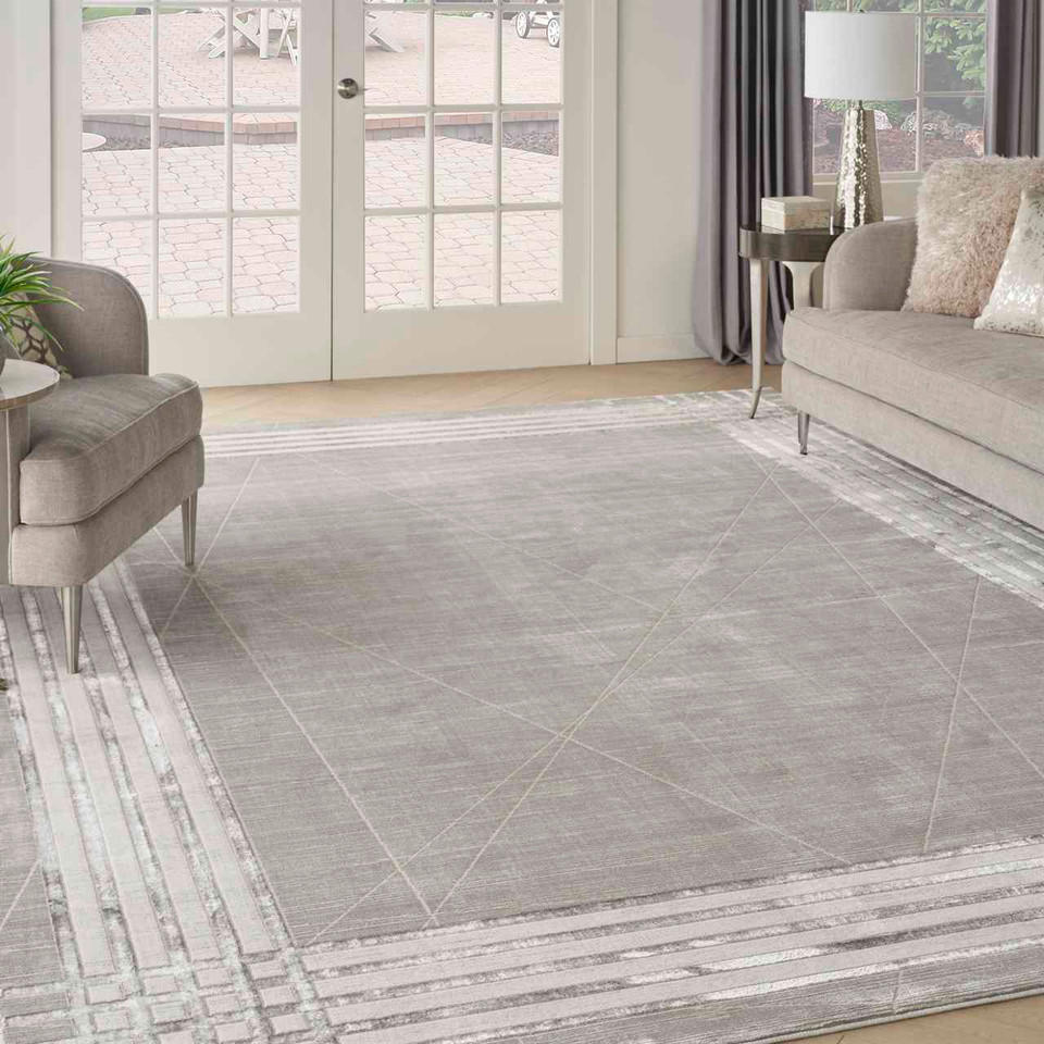 Desire DSR01 Grey Silver Luxury Silky Rug