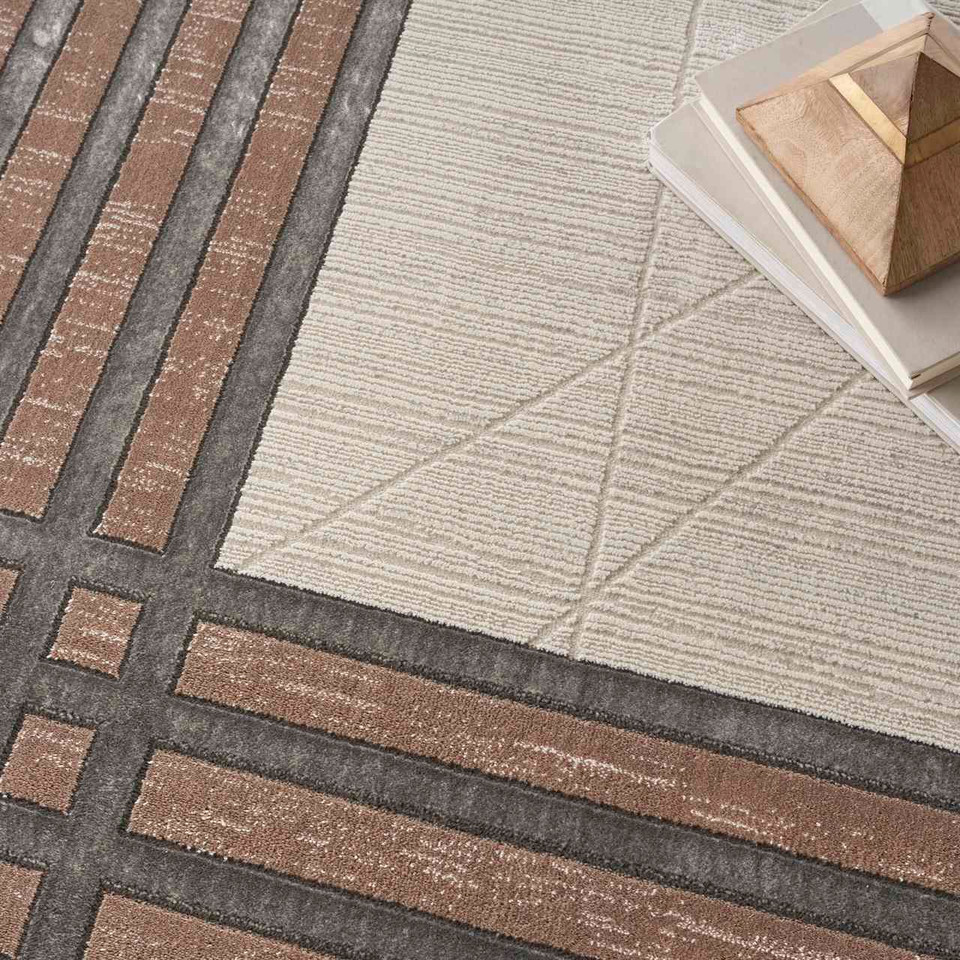 Desire DSR01 Ivory Silver Luxury Silky Rug