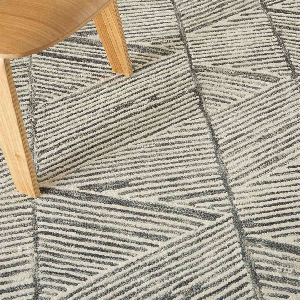 Colorado CLR01 Grey White Wool Rug