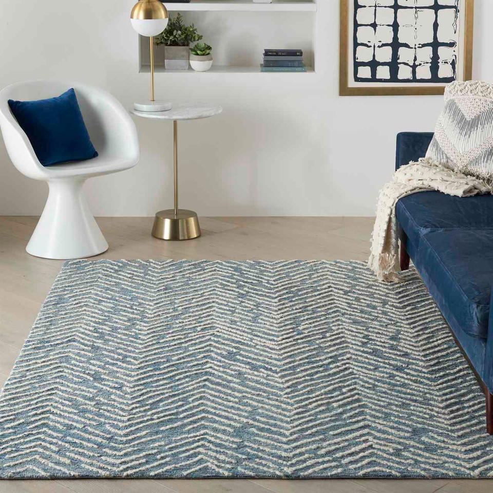 Colorado CLR02 Indigo Ivory Wool Rug