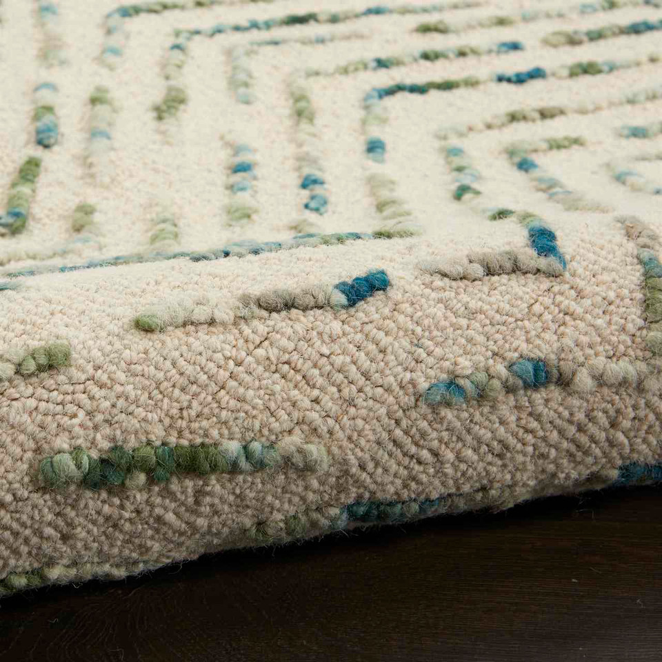 Colorado CLR02 Ivory Green Wool Rug