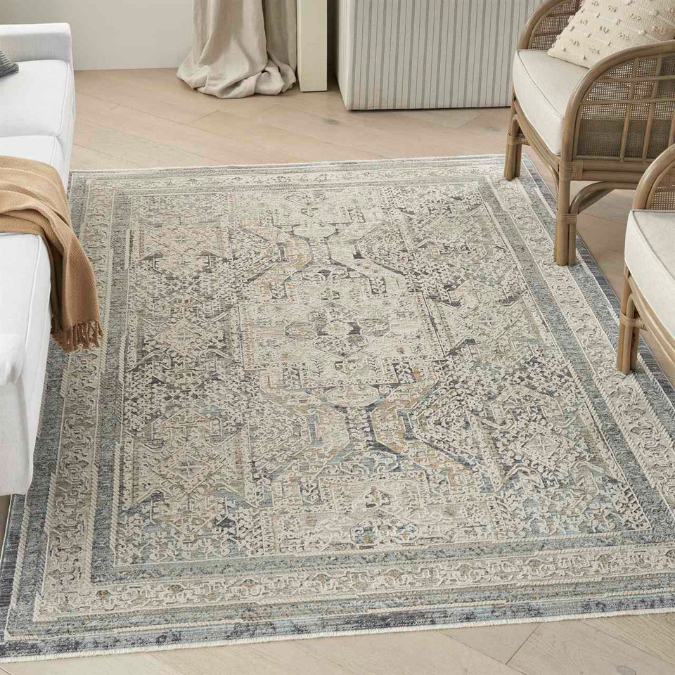 Lynx LNX01 Ivory Charcoal Thin Classic Rug