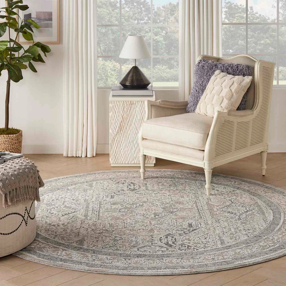Lynx LNX01 Ivory Grey Blue Thin Classic Rug