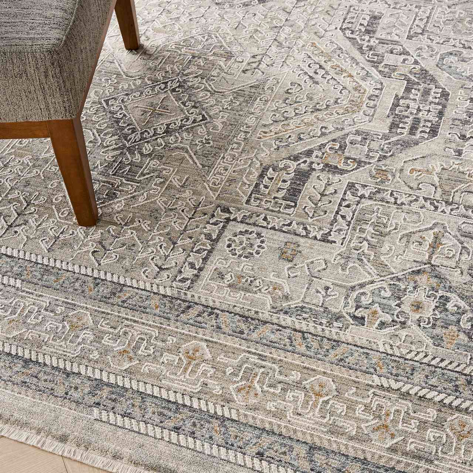 Lynx LNX01 Ivory Grey Blue Thin Classic Rug
