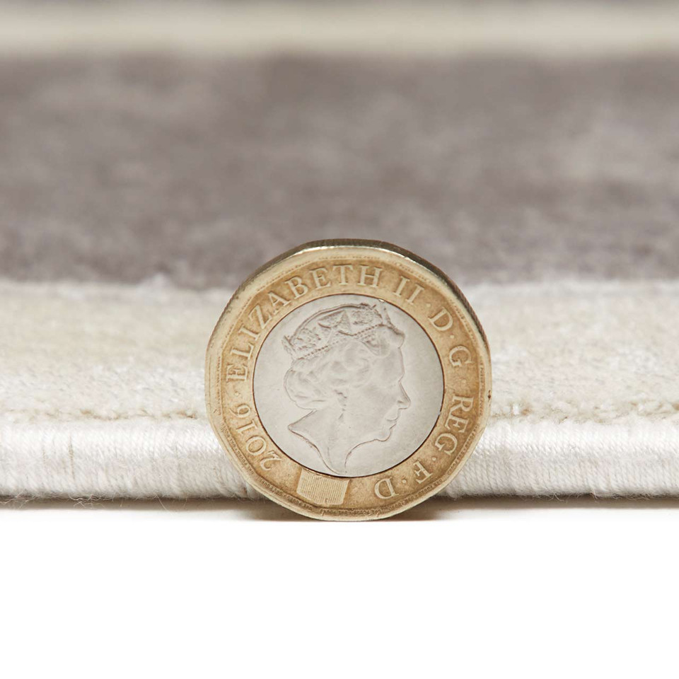 Lugano LUG02 Silky Modern Light Grey Ivory Rug