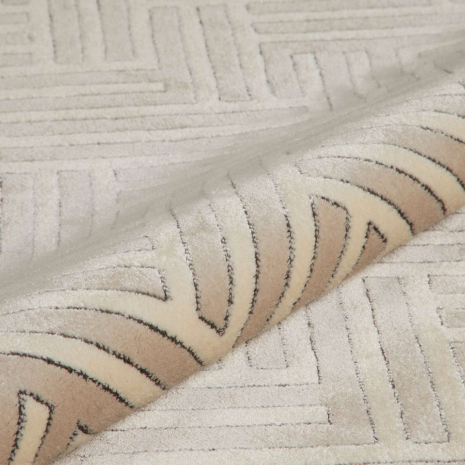 Lugano LUG03 Silky Modern Grey Ivory Rug