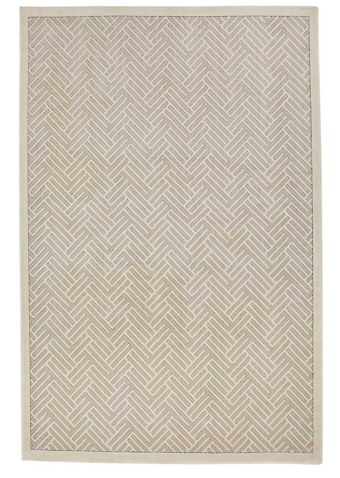 Lugano LUG03 Silky Modern Grey Ivory Rug