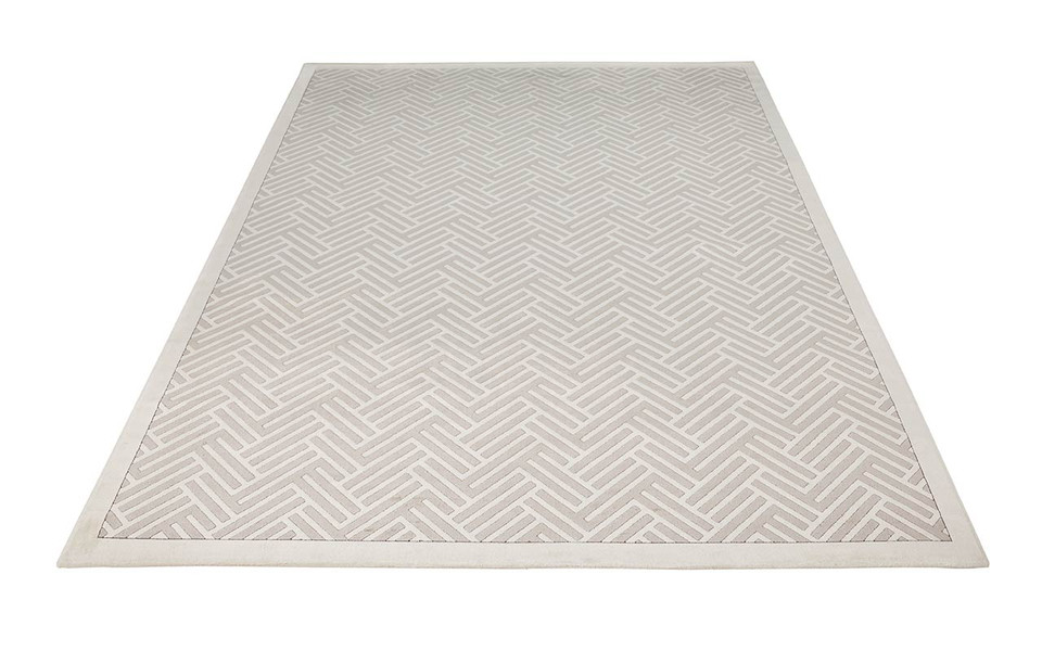 Lugano LUG03 Silky Modern Light Grey Ivory Rug