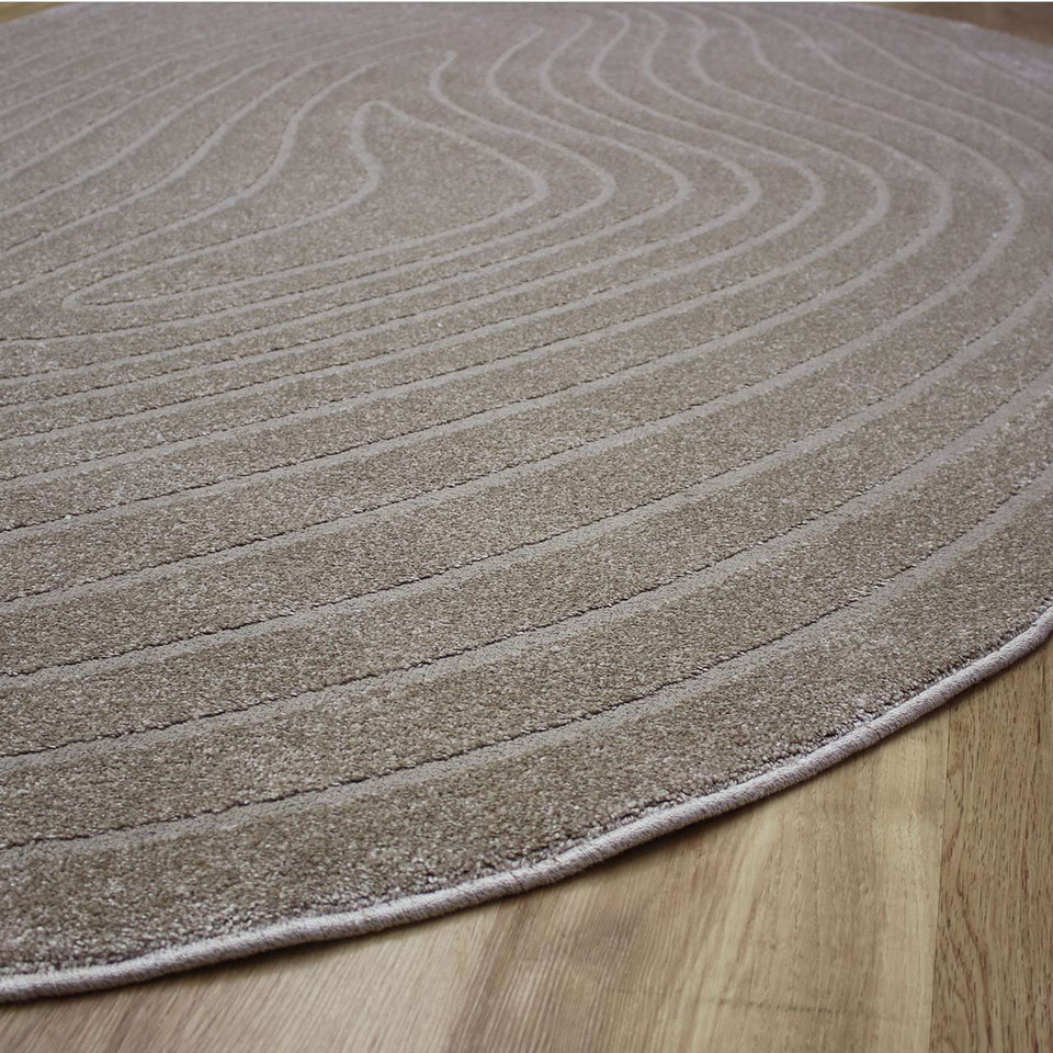 Pebble Shape Beige Floor Rug Geo 9191