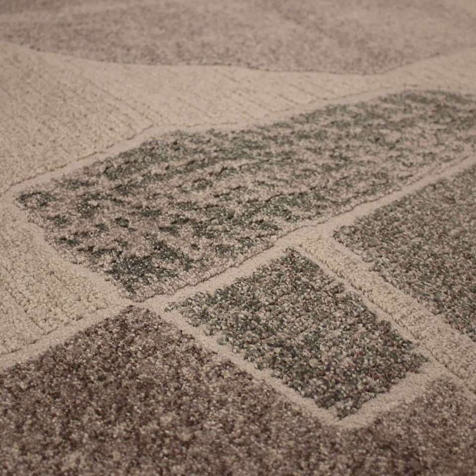 Soft Sheen Grey White Green Milano Rug 6141