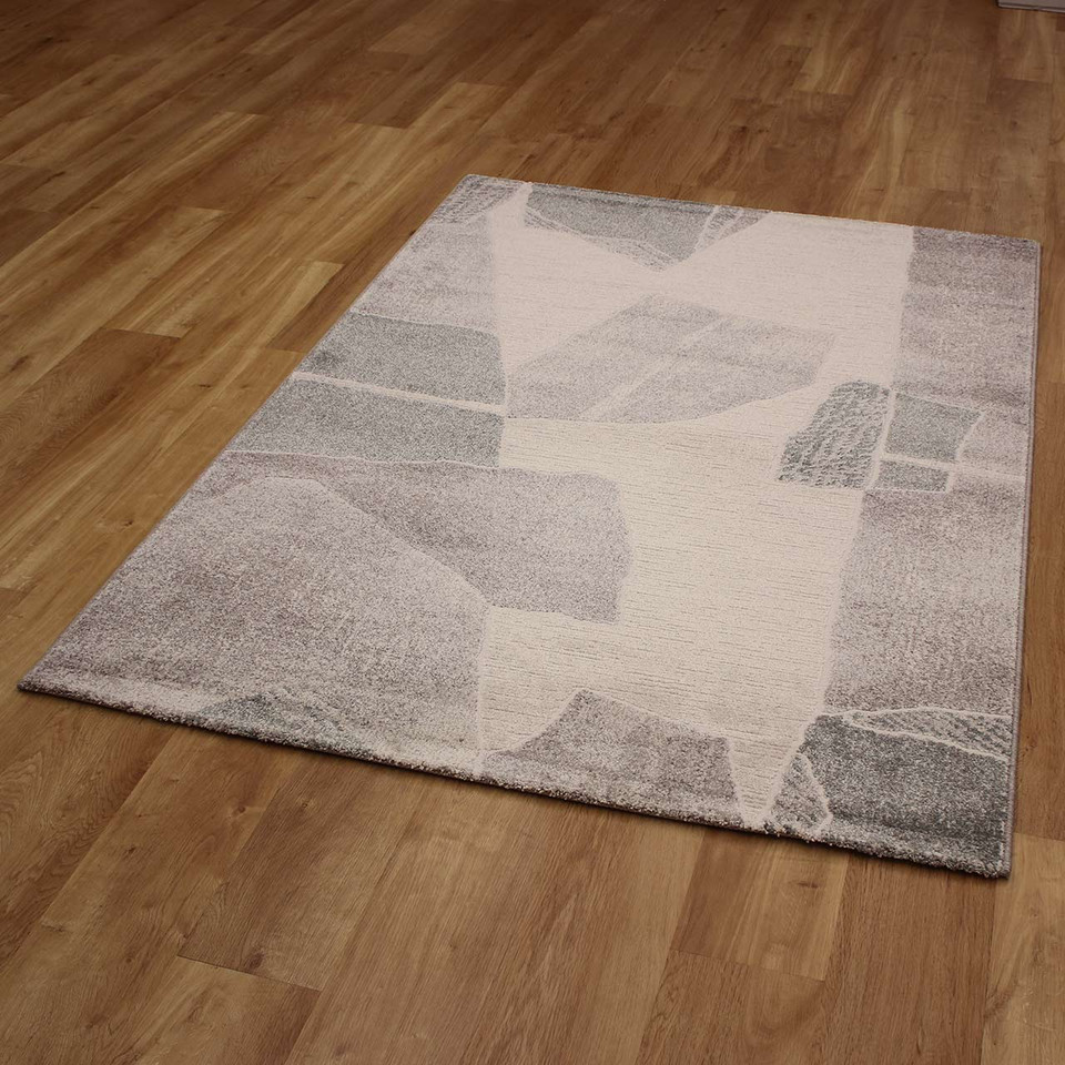 Soft Sheen Grey White Green Milano Rug 6141