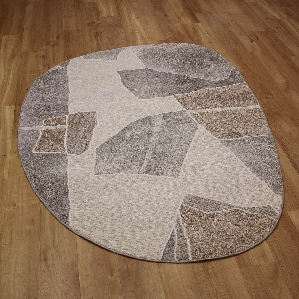 Soft Sheen Modern Brown Grey Milano Rug 6191