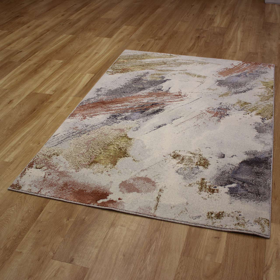 Silky Cream Gold Rust Multi Stella Rug JC990