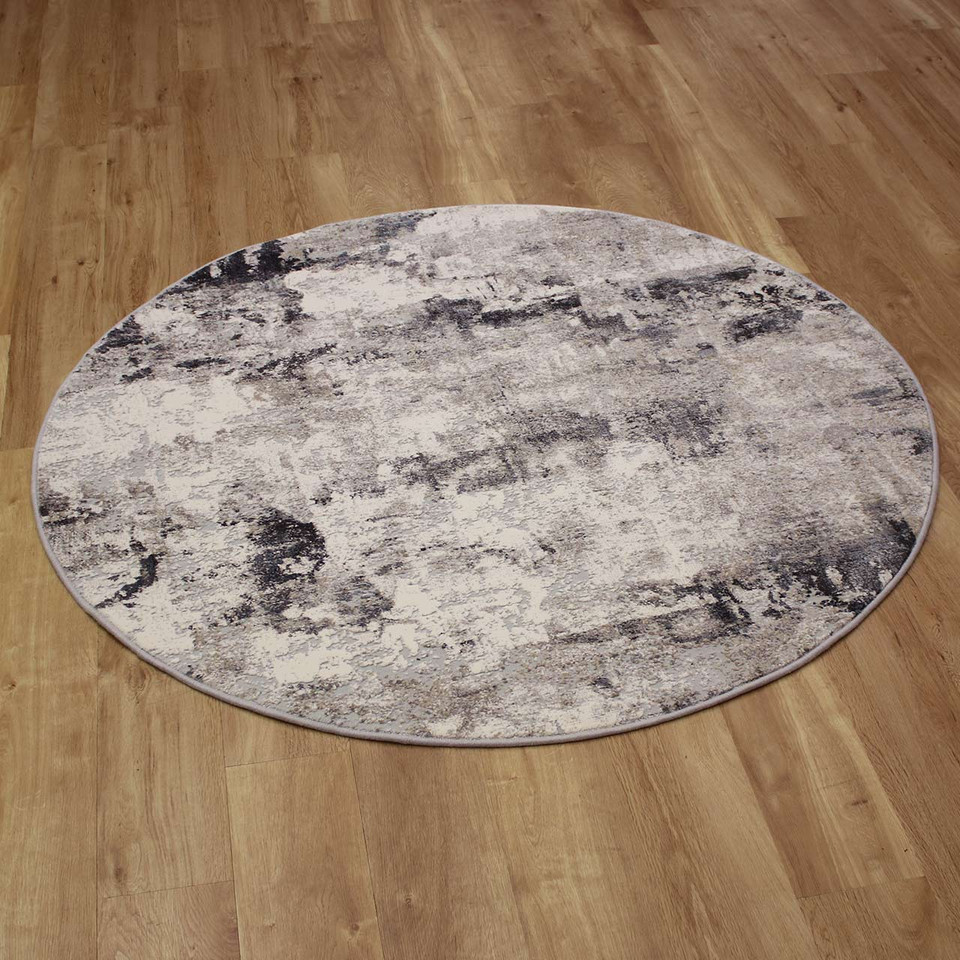 Luxurious Grey Ivory Abstract Canyon Rug 6626