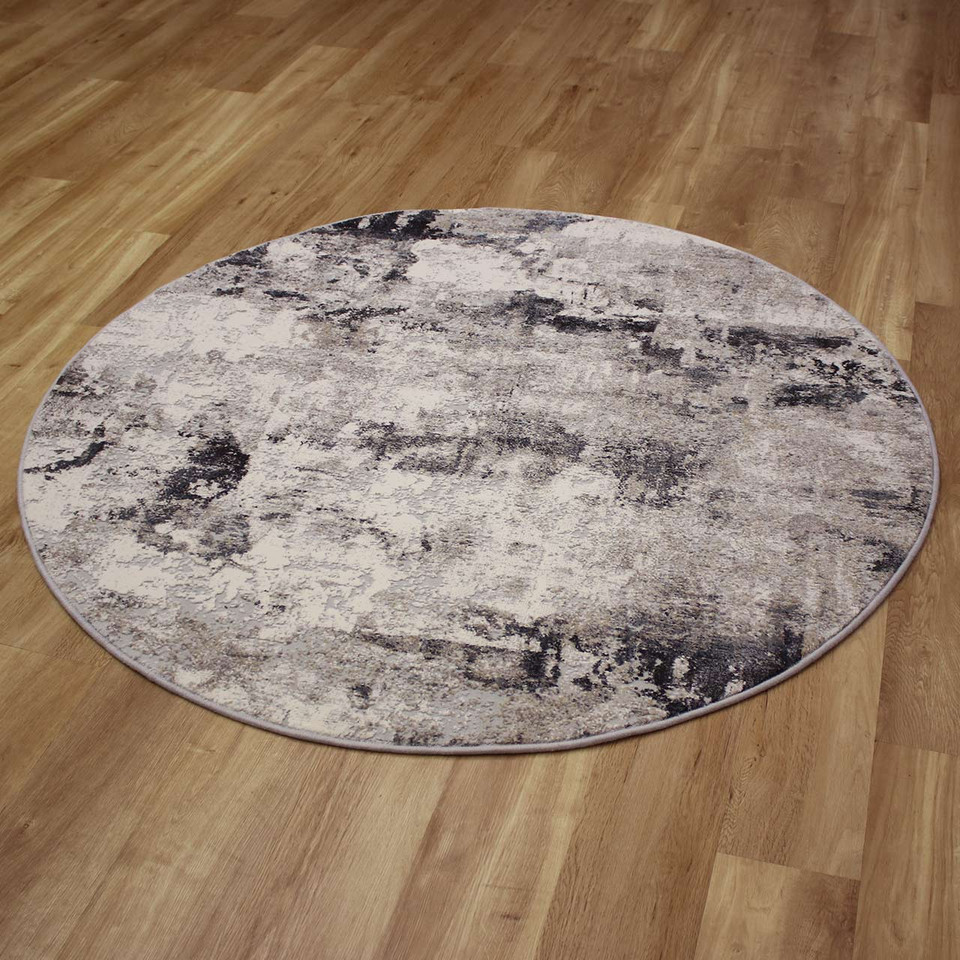 Luxurious Grey Ivory Abstract Canyon Rug 6626