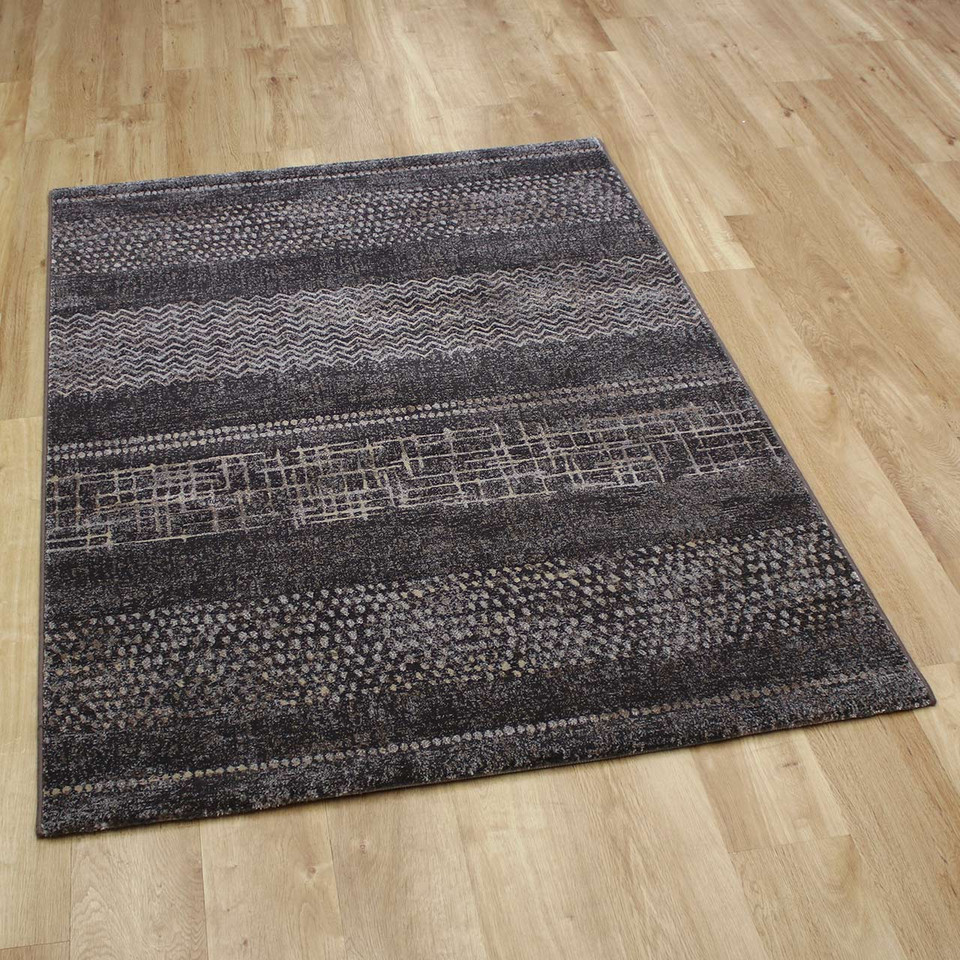 Charcoal Black Hardwearing Galleria Rug 3293