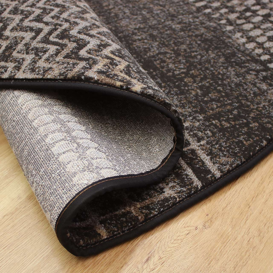 Charcoal Black Hardwearing Galleria Rug 3293