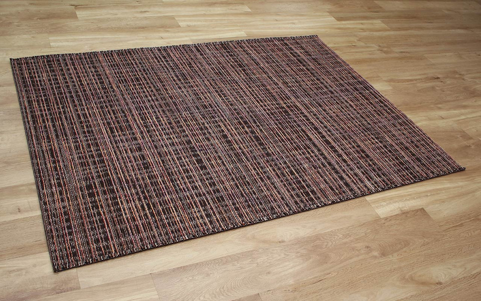 Thin Brown Red Handwoven Wool Goa Rug 1003